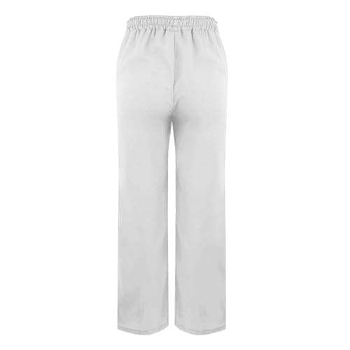 TXGMNA Cotton Linen Pants for Women Casual Loose Flowy Palazzo Pants Drawstring Waist Trousers Summer Beach Vacation Outfits White — view 5