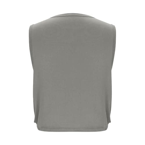 Women's Sleeveless Workout Vest Tops - Solid Tank Top with Side Hollowed Out, Breathable Round Neck Fitness Shirts — view 3