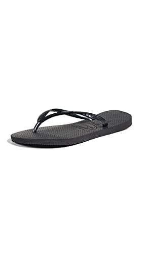 Havaianas Women's Slim Flip Flops Sandals - Black, 9/10