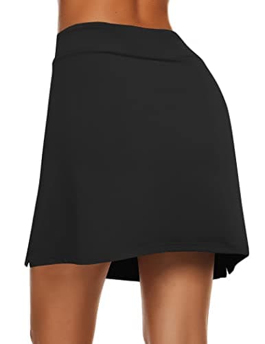 Ekouaer Golf Skort for Girls Comfy Active Athletic Skirt with Shorts Running Tennis Sport(FBA) Black — view 2