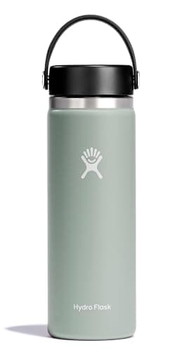 Hydro Flask Water Bottle - Insulated Stainless Steel - Wide Mouth Flex Lid, Non Spill, Leakproof and Refillable in 20 Oz Agave