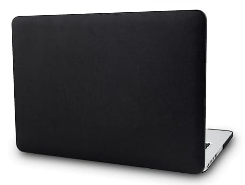 KECC Ultra Thin Case for MacBook Air 13 inch M5 2026 2025-2021 Release M4 M3 M2 M1 Pro/Max Chip, Italian Leather Hard Shell for MacBook Air 13.3”, Black Leather