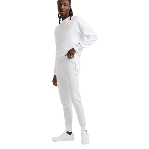 Champion Men's Powerblend Pullover Sweatshirt, White, Large — view 7