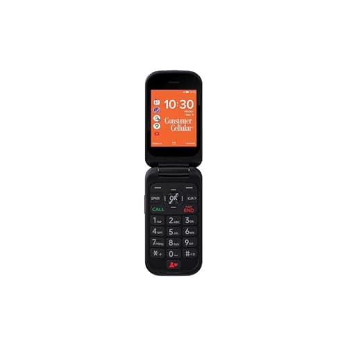 Consumer Cellular 89278725 Iris Flip 2'' 4G LTE 8GB Storage 1.3 GHz Processor Speed Smartphone, Red
