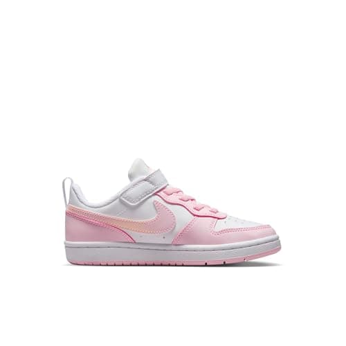 Nike Little Kid's Court Borough Low Recraft Shoes, White/Pink Foam, 12C — view 4