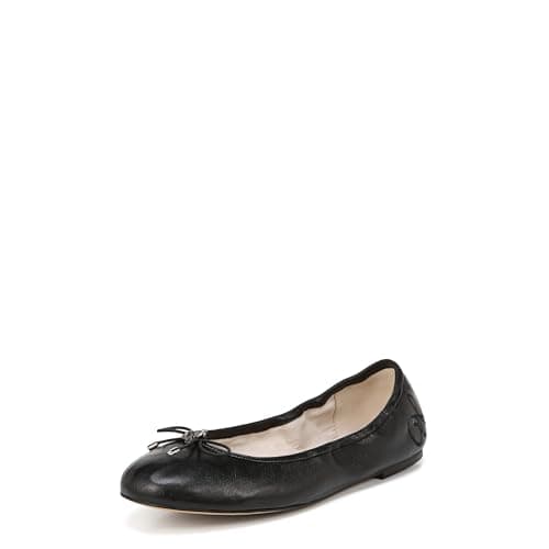 Sam Edelman Womens Felicia Classic Ballet Flat, Black Leather, 10 US