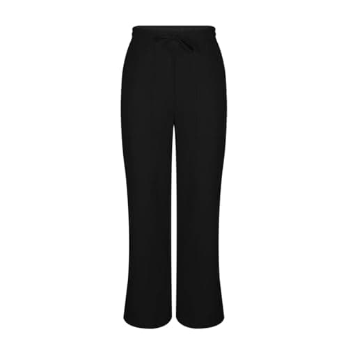 Linen Pants for Women Plus Size Trendy Summer Palazzo Pants with Pockets High Waisted Wide Leg Trousers Loose Slacks — view 4