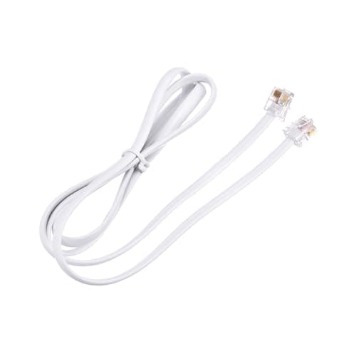 Phone Extension Cord 3.28FT Telephone Cable Phone Line Cord RJ11 6P6C Plugs, Male to Male for Phones and Fax White 1pcs — view 3