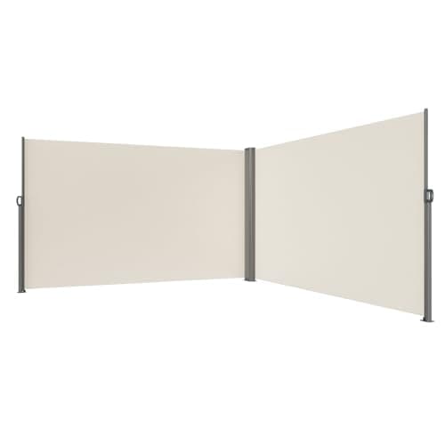 VEVOR Retractable Side Awning, UV 50 71''x236'' Rugged Full Aluminum Rust-Proof Side Awning Patio Sunshine Privacy Divider, 280 g Thicken Wind Screen, for Courtyard, Roof Terraces Pools, Beige — view 3