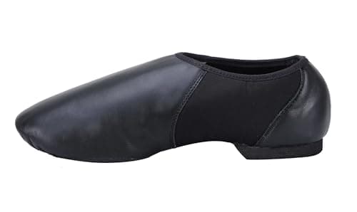 ARCLIBER Unisex PU Leather Slip On Jazz Shoe for Girls Boys Size Big Kid 5 Black — view 3