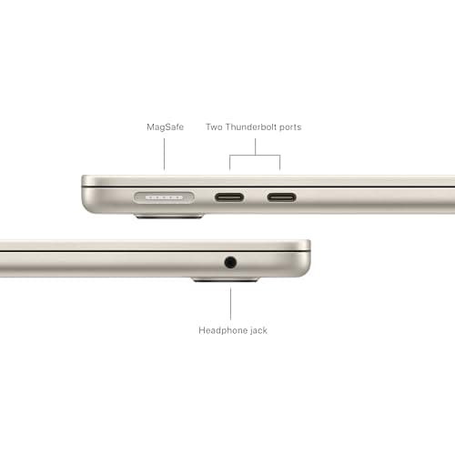 Apple 2024 MacBook Air 13-inch Laptop with M3 chip: Built for Apple Intelligence, 13.6-inch Liquid Retina Display, 16GB Unified Memory, 256GB SSD Storage; Starlight, English — view 4