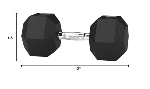 Amazon Basics Rubber Hex Dumbbell Hand Weight with Comfortable Grip for Home and Gym, 15 Pounds, Single — view 5