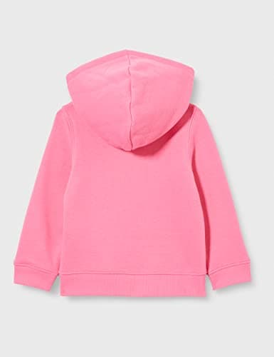 Amazon Essentials Girls' Fleece Zip-Up Hooded Sweatshirt with Lined Hood and Rib Knit Detail, Bright Pink, Small — view 4