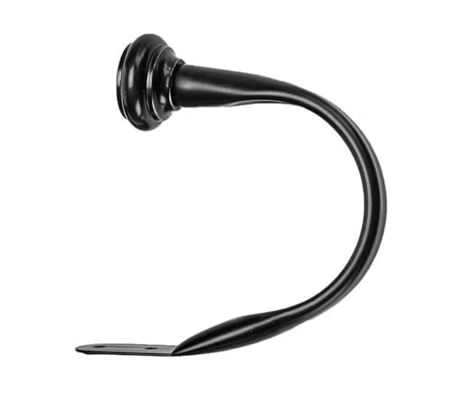 Amazon Basics Decorative Curtain Tiebacks, Sturdy and Easy to Install Holdbacks, Set of 2, Black — view 2
