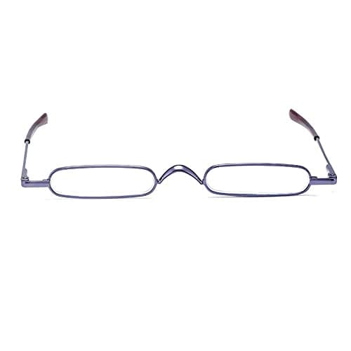 ZUVGEES Easy Carry Mini Compact Slim Reading Glasses—Lightweight Portable Readers with w/Pen Clip Tube Case (Purple, 3.50) — view 2