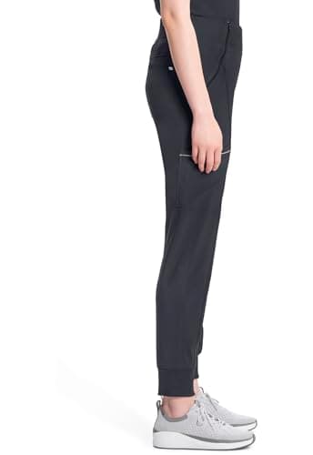 Infinity Women's Scrub Jogger Pants Mid Rise Bottoms with 5 Pockets, Moisture Wicking & 360° Stretch Fabric - CK110AT, L Tall, Pewter — view 5
