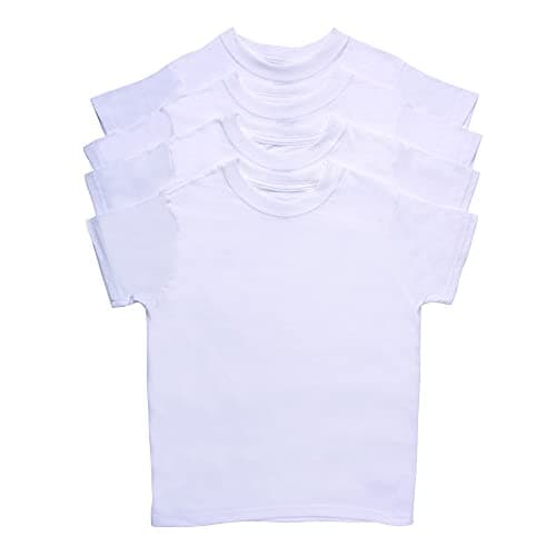 Hanes boys 4 Pack Crew T Shirt, White, Medium US
