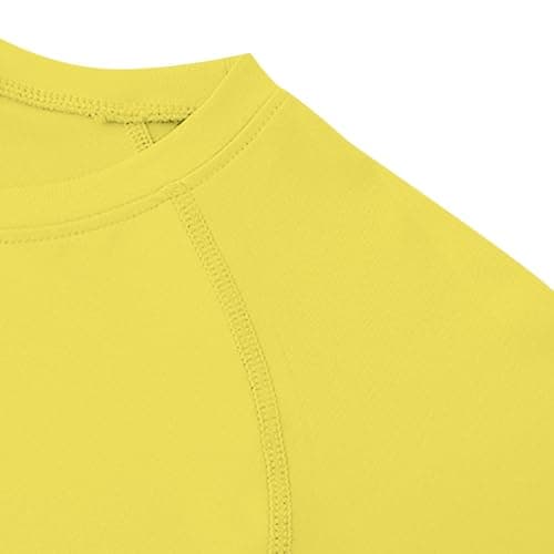 Teen Boys Compression Shirts Youth Long Sleeve Quick Dry Athletic Performance Undershirt (Yellow, 13-14 Years) — view 5
