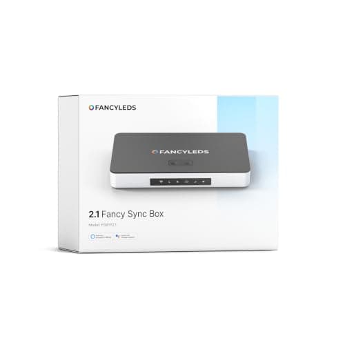 Fancyleds 2.1 Fancy Sync Box Streaming Media Player TV LED Synced Backlight with HDMI 2.1, 4K 120Hz, 144Hz, 8K 60Hz, VRR, ALLM, 96 RGBW LEDs Per Meter Ambient Lighting (for 24" to 55" TVs)