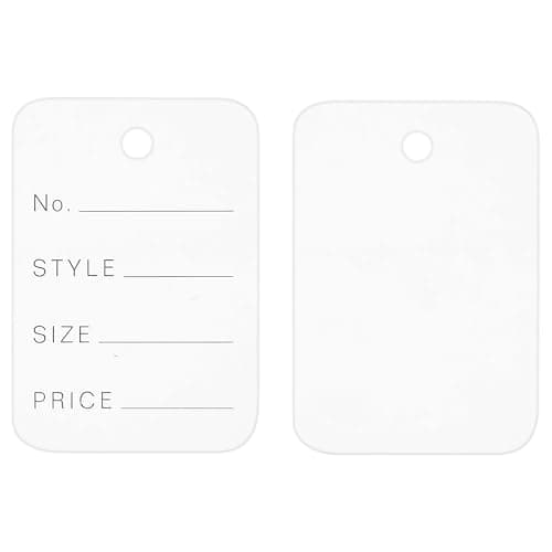 3000 PCS White Price Tags with Pre-Punched Holes, 1.94" x 1.38" Blank Kraft Paper Labels for Jewelry, Clothing, Retail, Shoes, Stationery, Crafts, Store Display and Merchandise Labeling — view 2