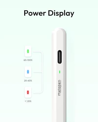 Metapen Pencil Air8 for Apple iPad 2018-2026, 10 Min Faster Charge, Palm Rejection Stylus Pen for iPad a16/11/10/9/8/7/6th Gen, Pro 12.9/11/13-inch M4, Air 3/4/5/M2/M3/M4, Mini 5/6th — view 7