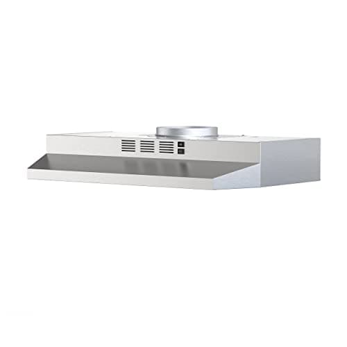 FIREGAS 30 Inch Under Cabinet Range Hood, 300 CFM Powerful & 45dB Quiet Vent Hood, Slim Stainless Steel Stove Hood for Kitchen & Apartments, 2-Speed Exhaust Fan, Ducted/Ductless Convertible