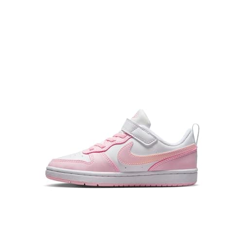 Nike Little Kid's Court Borough Low Recraft Shoes, White/Pink Foam, 12C — view 2