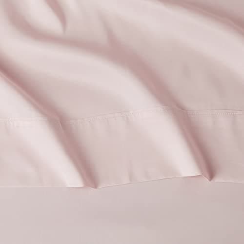 Amazon Basics Lightweight, Breathable Microfiber 4-Piece Bed Sheet Set with 14-Inch Deep Pockets, Full, Blush Pink, Solid — view 3