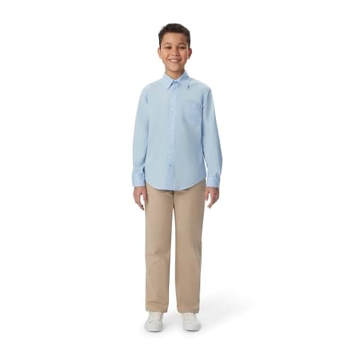 French Toast Boys' Expandable Collar Button Down Dress Shirt with Long Sleeves, White, 12 — view 2