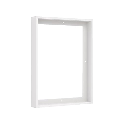 PIXY CANVAS Floater Frame 16x20 for 1-1/2 (1.5) inch Deep Canvas Paintings/Canvas Prints/Wood Canvas Panels/Wall Art/Wall Decor/Home Decor/Artwork (White, 16 x 20 inch, Portrait)