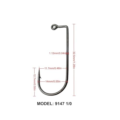 100pcs 9147 Jig 90-Degree Barbed Fishing Hooks Aberdeen Short Shank Fishing Hooks Black — view 3