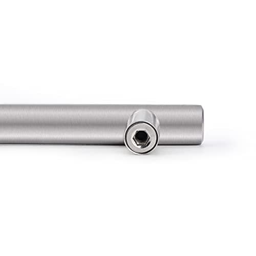 Probrico (30 Pack 3 Inch Hole Centers Kitchen Cabinet Handles Euro T Bar Cabinet Pulls Stainless Steel Kitchen Drawer Handles Brushed Nickel Furniture Dresser Cabinet Hardware, 5 Inch Total Length — view 6