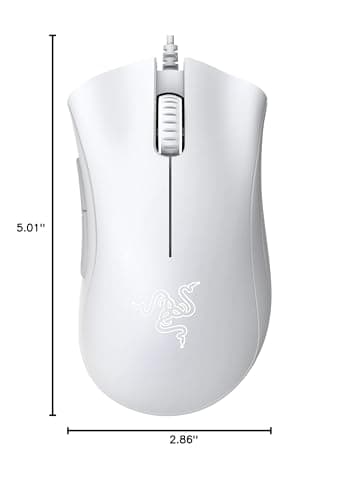 Razer DeathAdder Essential Gaming Mouse: 6400 DPI Optical Sensor - 5 Programmable Buttons - Mechanical Switches - Rubber Side Grips - Mercury White — view 5
