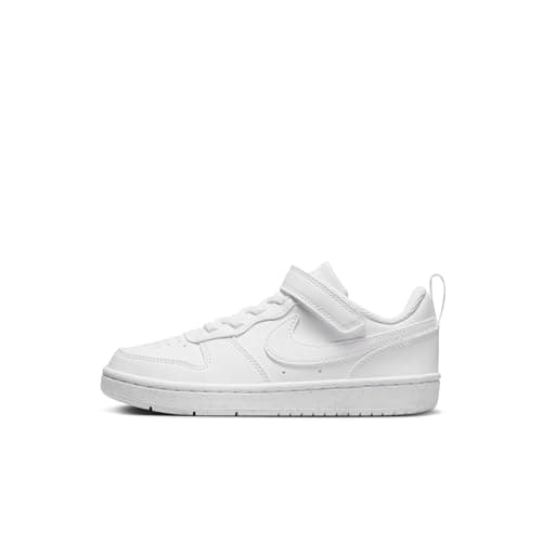 Nike Little Kid's Court Borough Low Recraft Shoes, White/White-White, 2Y