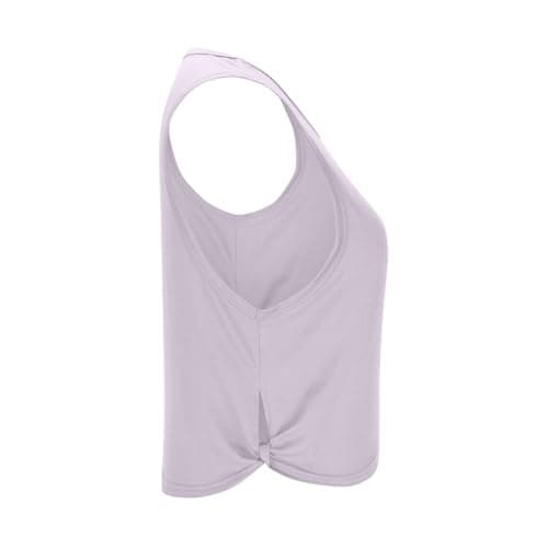 Athletic Tank Tops for Women Twist Knot Cut Out Side Slit Crop Tops Yoga Workout Loose Fit Sleeveless T-Shirts Purple — view 5