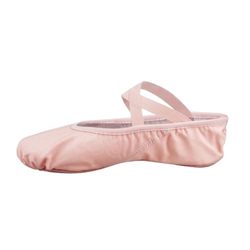 Bezioner Ballet Slippers Girls Canvas Ballet Dance Shoes Women Adult in Pink Black Split Sole （Ballet Pink, Little Kids 11