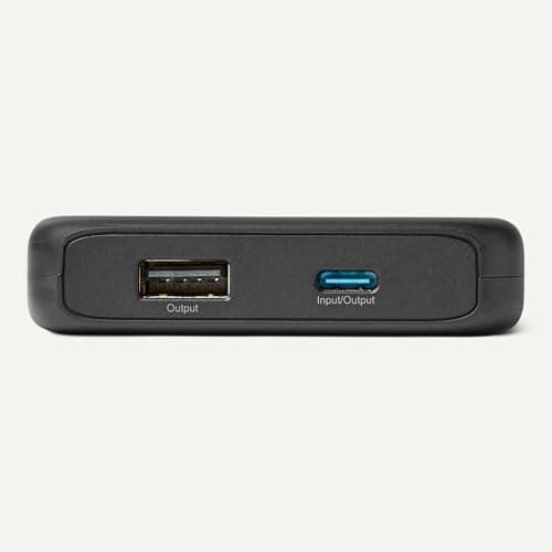 Amazon Basics Slim Portable Charger Power Bank with LED Display, 10,000 mAh, Black — view 3