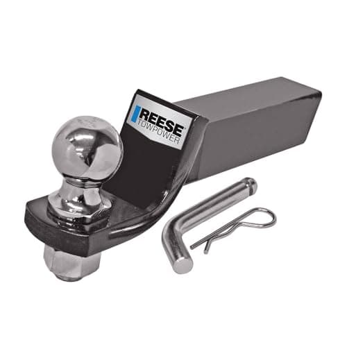 Trailer Hitch Ball Mount Starter Kit, Fits 2 Inch Square Receiver, 2 Inch Drop, 6,000 lbs. Capacity, Includes 2 Inch Trailer Ball and Pin & Clip, Black