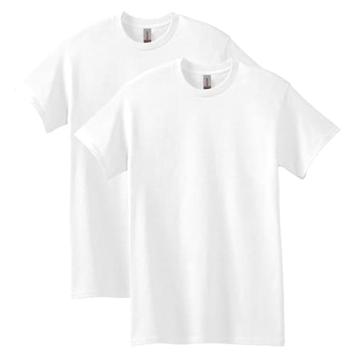 Gildan mens Heavy Cotton T-shirt, Style G5000, Multipack Shirt, White (2-pack), Medium US