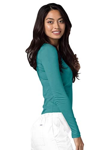 Adar Underscrubs for Women 2 Pack - Long Sleeve Underscrub Comfort Tee - 2902 - Aquamarine - XS — view 3