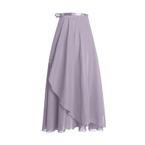 Ballet Skirts for Women Fashion Long Wrap Chiffon Party Skirt Casual Sheer Dance Costumes High Waist Beach Skirt Purple