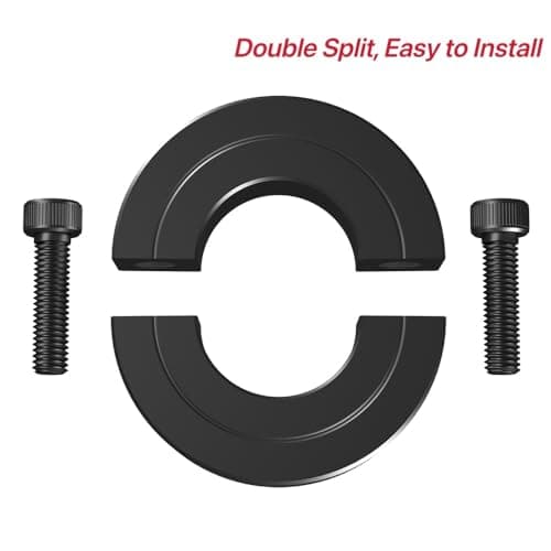 AZSSMUK Bore 1/4" Shaft Collar Double Split Axle Collar Clamp of Carbon Steel Set Screw,4-Pieces
