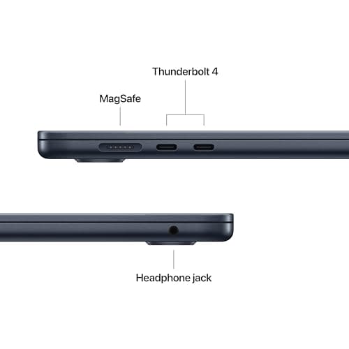 Apple 2025 MacBook Air 15-inch Laptop with M4 chip: Built for Apple Intelligence, 15.3-inch Liquid Retina Display, 16GB Unified Memory, 256GB SSD Storage, 12MP Center Stage Camera, Touch ID; Midnight — view 5