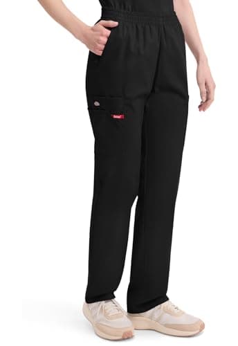 Dickies Women's EDS Signature Scrubs Missy Fit Pull-On Cargo Pant, Black, X-Large — view 4
