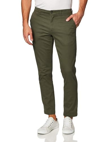 Amazon Essentials Men's Slim-Fit Casual Stretch Khaki, Olive, 33W x 30L
