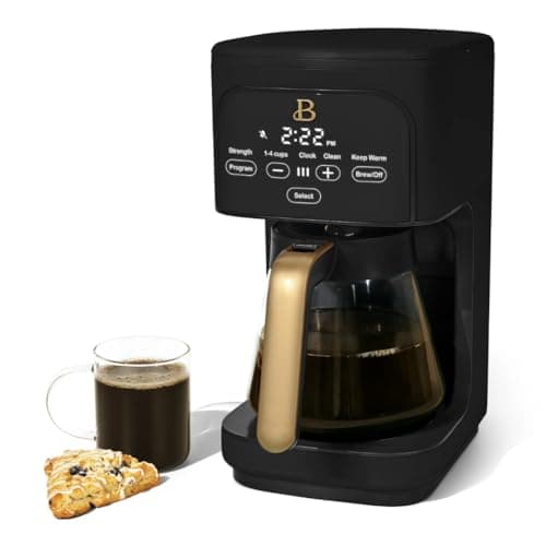 12 Cup Programmable Coffee Maker, 24 Hour Auto Brew, Touch Display, Bold Strength Control, Glass Carafe, Reusable Filter, Auto Shut Off (Black Sesame) — view 6