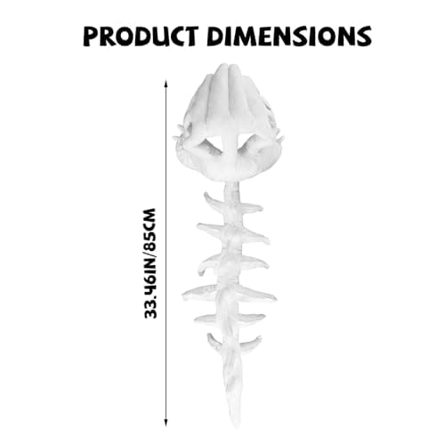 3D Dinosaur Skeleton Costume, Vivid Spine Extension & Skull Mask Wearable Outfit for Halloween Dino Cosplay (White)