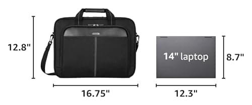 Targus 15-16 Inch Slim Lightweight Laptop Briefcase, Black - Messenger and Shoulder Bag with Padded Compartment and Trolley Strap for 16" Laptops (TCT027US) — view 2