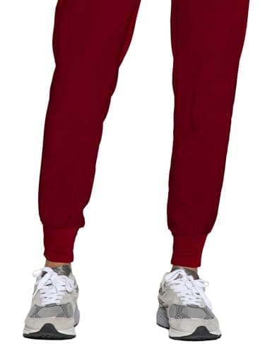 COZYFIT Womens Scrub Pants - Soft Stretch Yoga Style with 5 Pockets, Slim Fit Jogger Scrubs Pants for Women, Burgundy, X-Small — view 5