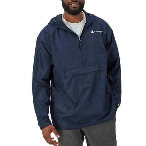 Champion Men's Jacket, Stadium Packable Wind and Water Resistant Jacket (Reg. or Big & Tall), Navy Small Script, XX-Large Big — view 3